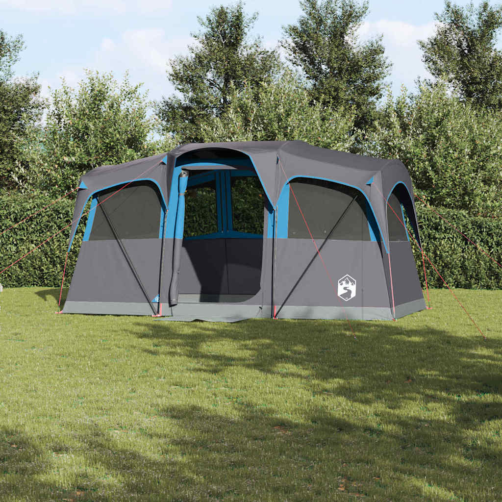 vidaXL Familienzelt mit Dach Blau und Grau 435 x 255 x 216 cm