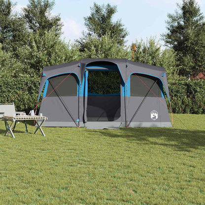 vidaXL Familienzelt mit Dach Blau und Grau 435 x 255 x 216 cm