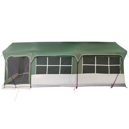 vidaXL Familienzelt Grün und Weiß 620 x 322 x 240 cm Polyester