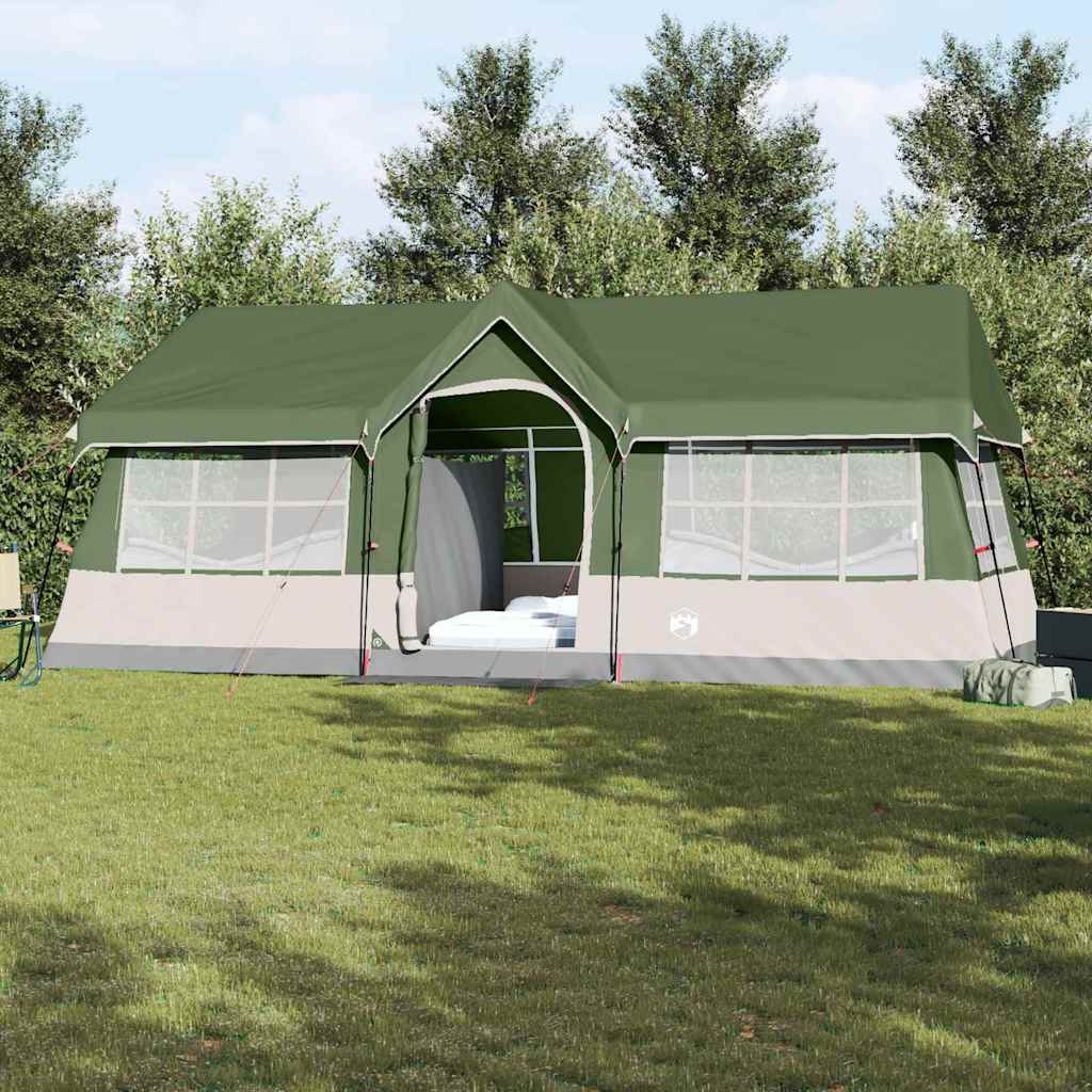 vidaXL Tente familiale avec toit Vert et beige 622 x 295 x 238 cm