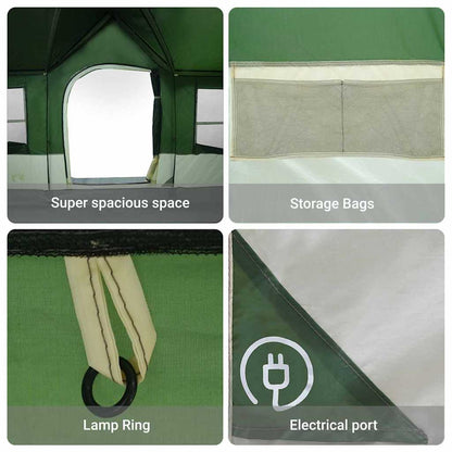 vidaXL Tente familiale avec toit Vert et beige 622 x 295 x 238 cm