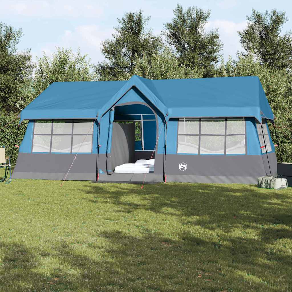 vidaXL Tente familiale avec toit bleu et gris 622 x 295 x 238 cm