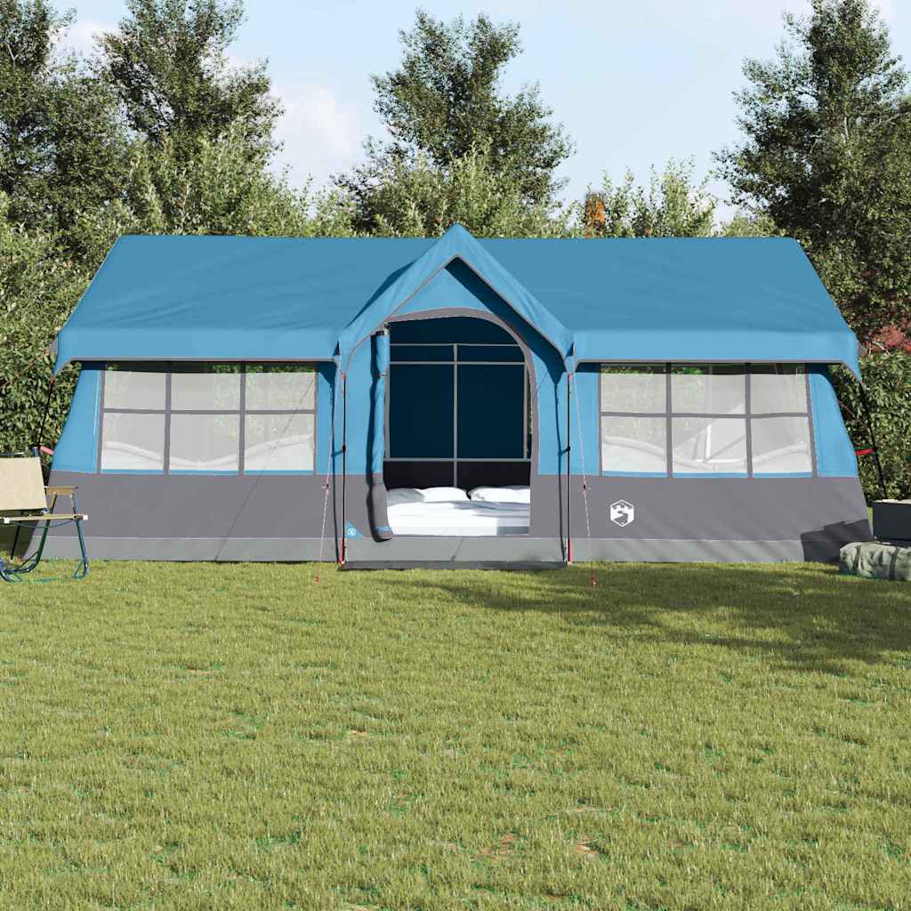 vidaXL Tente familiale avec toit bleu et gris 622 x 295 x 238 cm