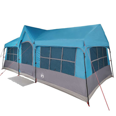 vidaXL Tente familiale avec toit bleu et gris 622 x 295 x 238 cm
