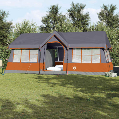 Tente familiale vidaXL avec toit gris et orange 622 x 295 x 238 cm