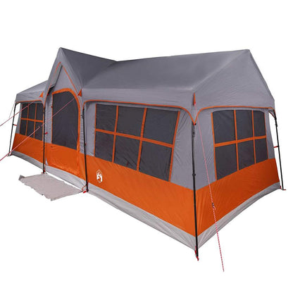 Tente familiale vidaXL avec toit gris et orange 622 x 295 x 238 cm