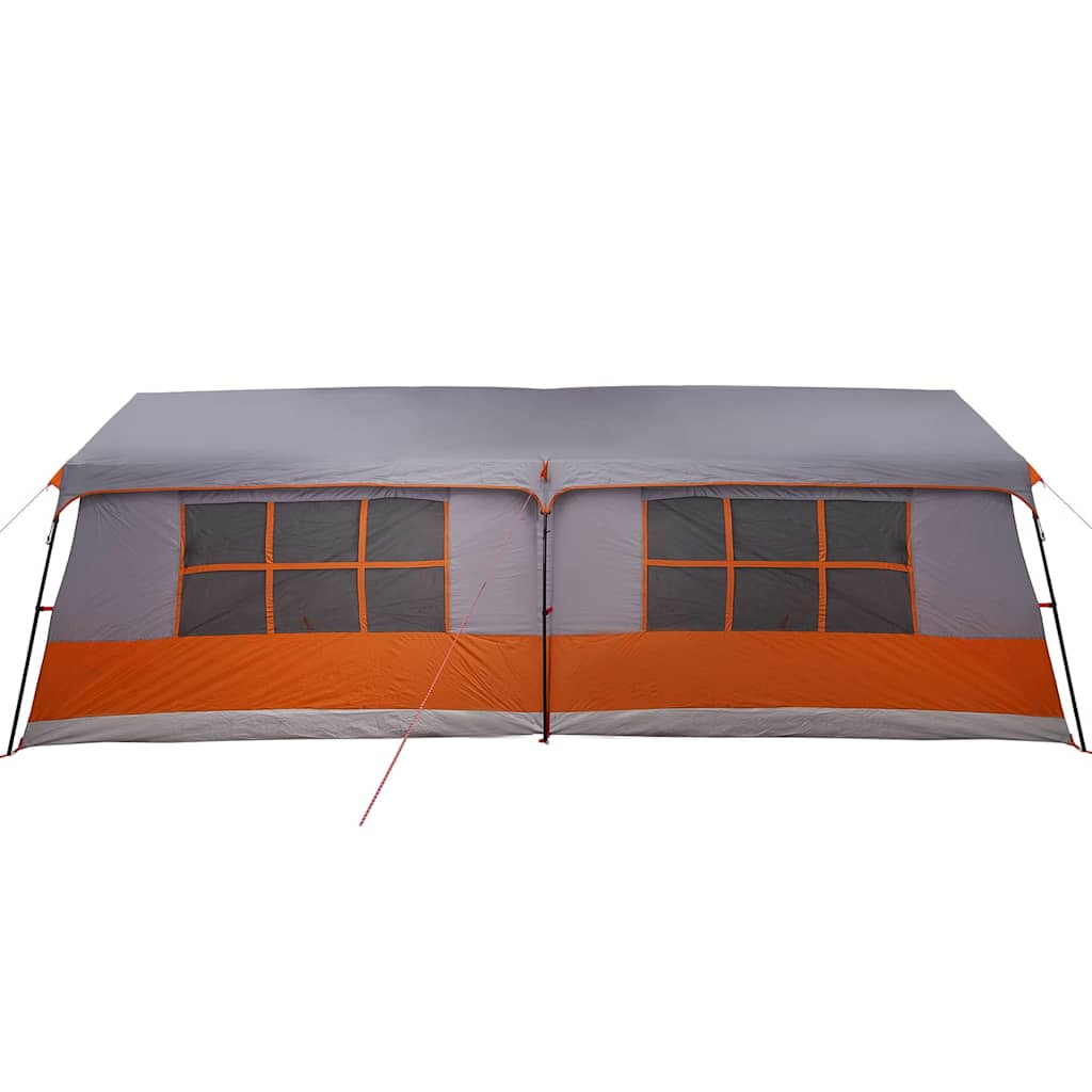Tente familiale vidaXL avec toit gris et orange 622 x 295 x 238 cm