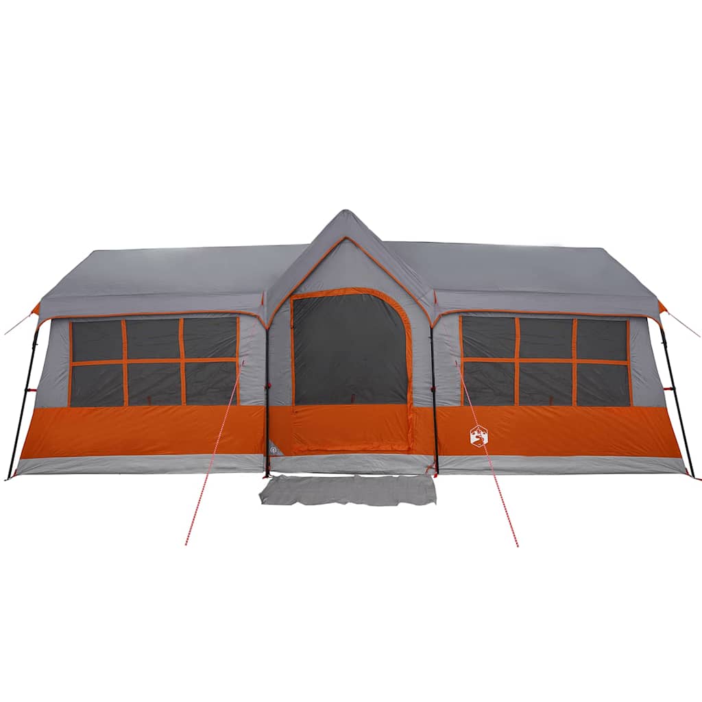 Tente familiale vidaXL avec toit gris et orange 622 x 295 x 238 cm