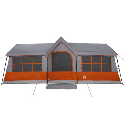 Tente familiale vidaXL avec toit gris et orange 622 x 295 x 238 cm