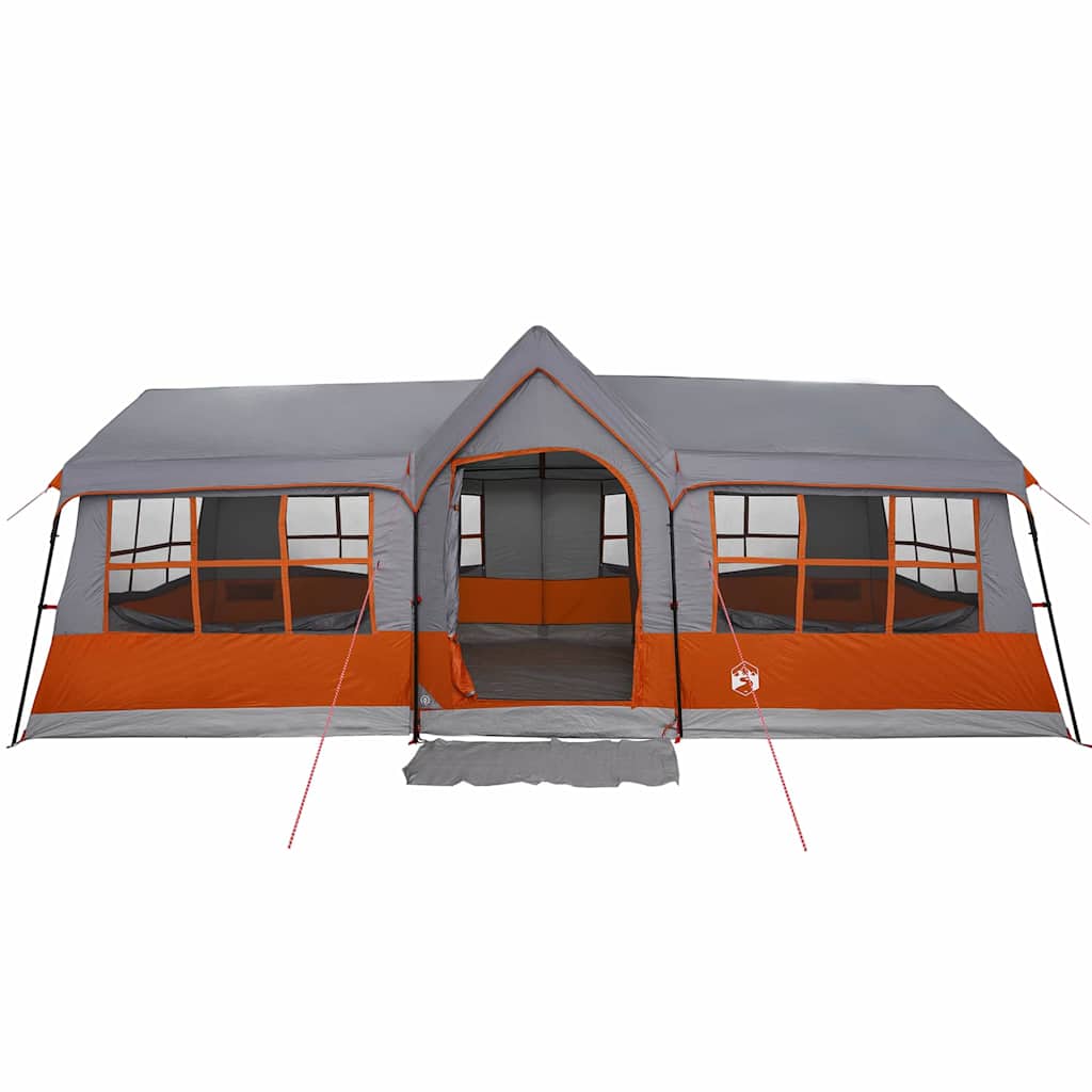 Tente familiale vidaXL avec toit gris et orange 622 x 295 x 238 cm
