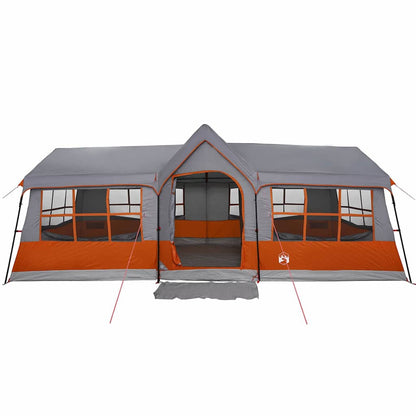 Tente familiale vidaXL avec toit gris et orange 622 x 295 x 238 cm
