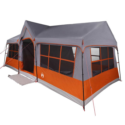 Tente familiale vidaXL avec toit gris et orange 622 x 295 x 238 cm