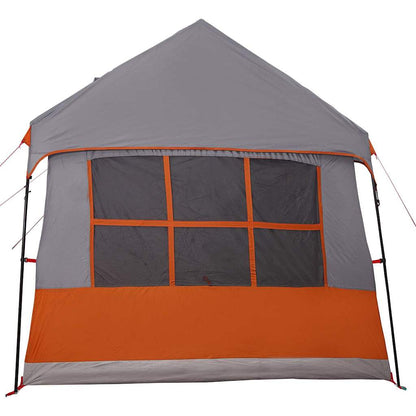 Tente familiale vidaXL avec toit gris et orange 622 x 295 x 238 cm