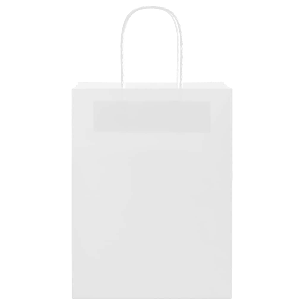 Papiertragetaschen 50 Stk. mit Henkeln Weiß 21x11x28 cm