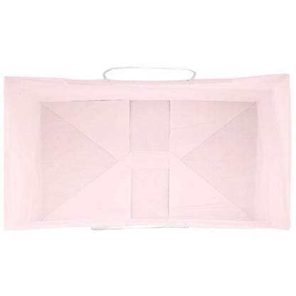Papiertragetaschen 50 Stk. mit Henkeln Rosa 15x8x21 cm