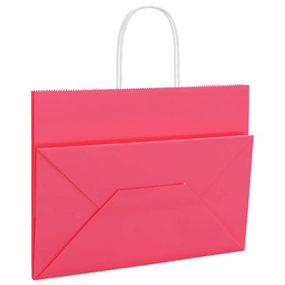 Papiertragetaschen 250 Stk. mit Henkeln Rosa 32x17x25 cm