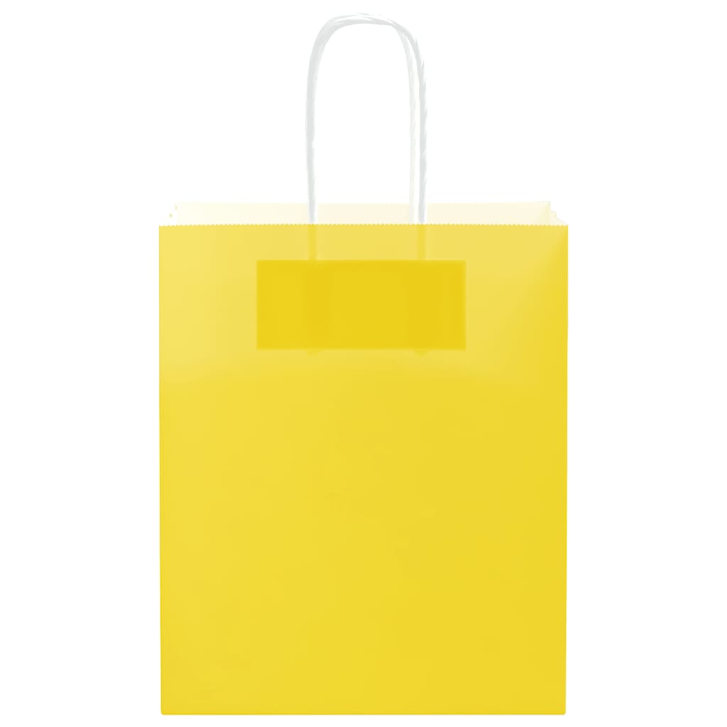 Papiertragetaschen 250 Stk. mit Henkeln Gelb 18x8x22 cm