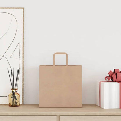Papiertragetaschen 50 Stk. mit Henkeln Braun 26x17x25 cm