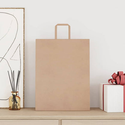 Papiertragetaschen 50 Stk. mit Henkeln Braun 32x12x42 cm