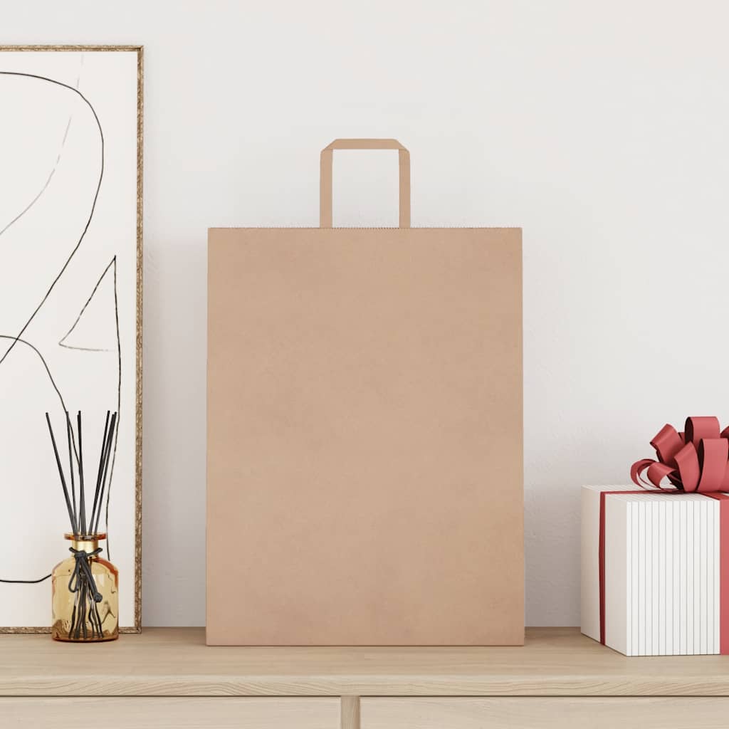Papiertragetaschen 250 Stk. mit Henkeln Braun 32x12x42 cm