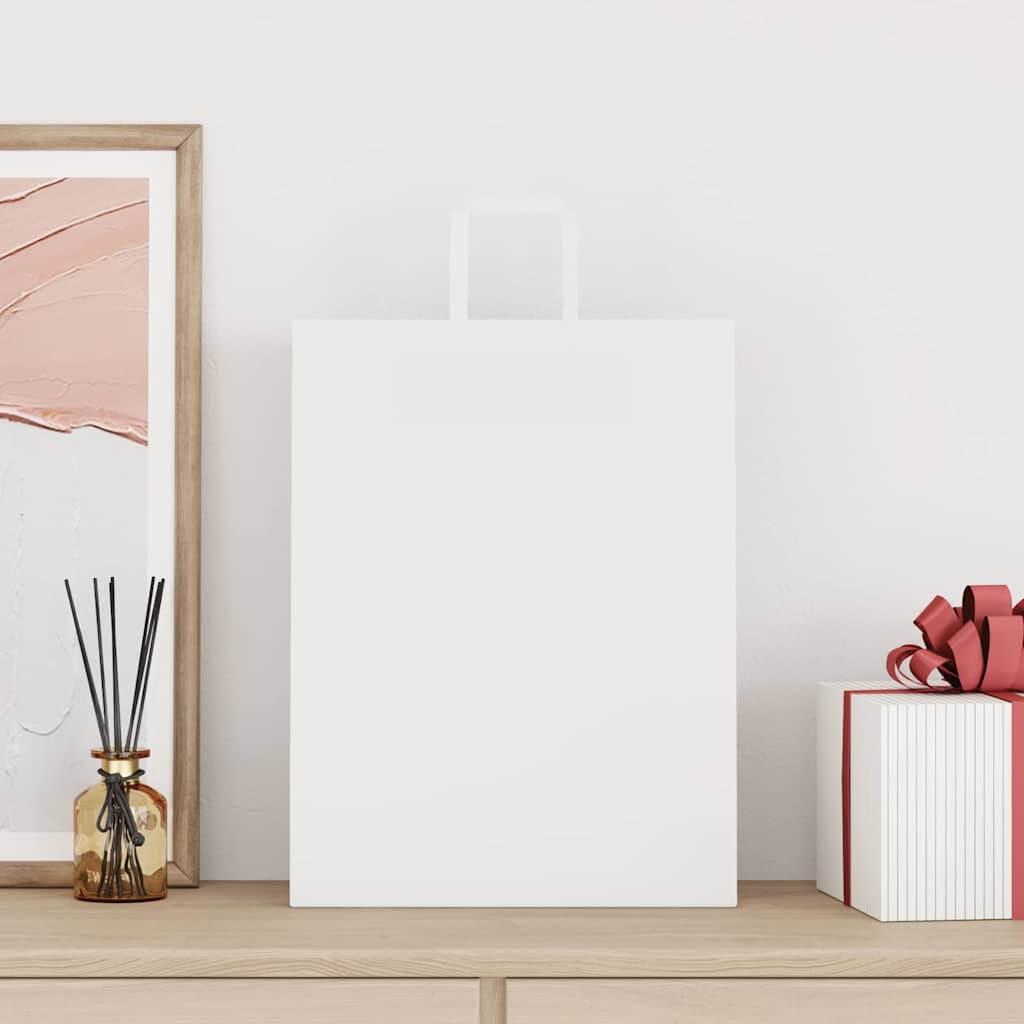 Papiertragetaschen 250 Stk. mit Henkeln Weiß 32x12x42 cm