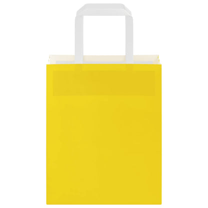 Papiertragetaschen 50 Stk. mit Henkeln Gelb 18x8x22 cm