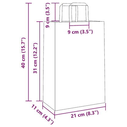 Papiertragetaschen 250 Stk. mit Henkeln Gelb 21x11x31 cm
