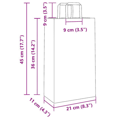 Papiertragetaschen 250 Stk. mit Henkeln Gelb 21x11x36 cm