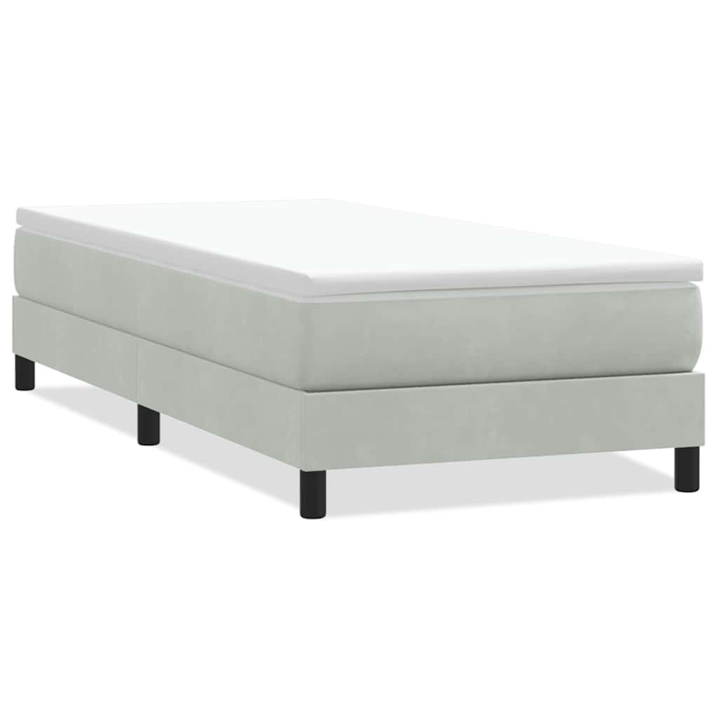 vidaXL Boxspringbett ohne Matratze Hellgrau 80x210 cm Samt