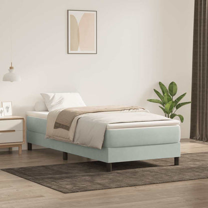 vidaXL Boxspringbett ohne Matratze Hellgrau 80x210 cm Samt