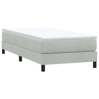 vidaXL Boxspringbett ohne Matratze Hellgrau 80x210 cm Samt