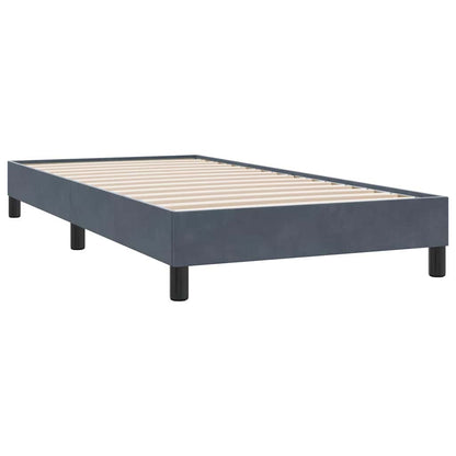 vidaXL Boxspringbett ohne Matratze Dunkelgrau 90x210 cm Samt