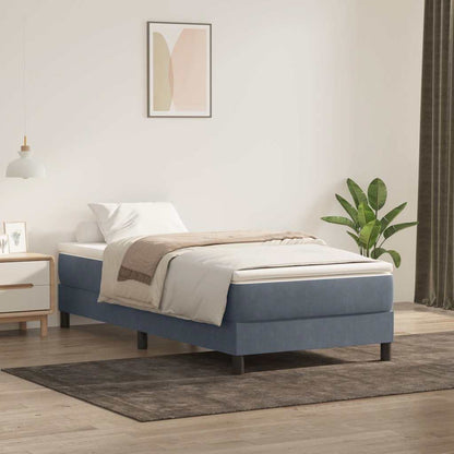 vidaXL Boxspringbett ohne Matratze Dunkelgrau 90x210 cm Samt