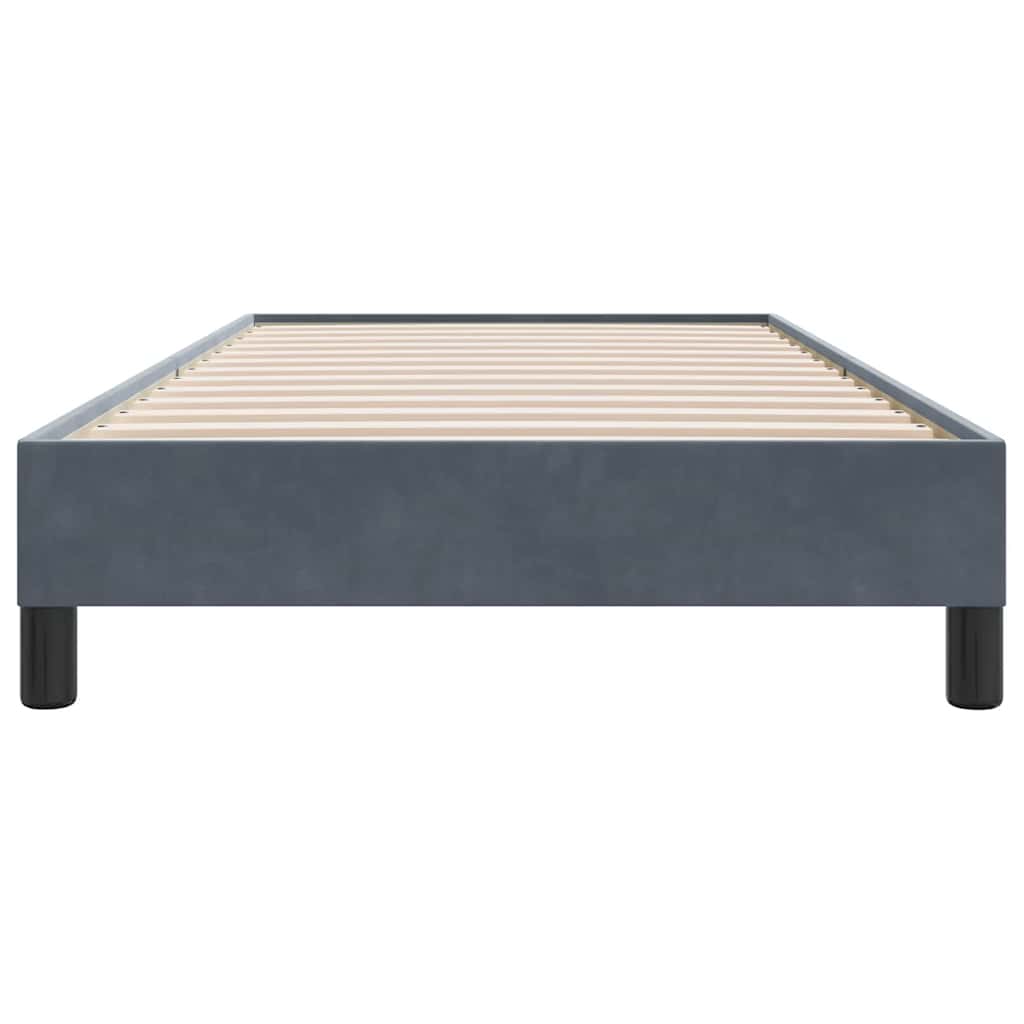 vidaXL Boxspringbett ohne Matratze Dunkelgrau 90x210 cm Samt