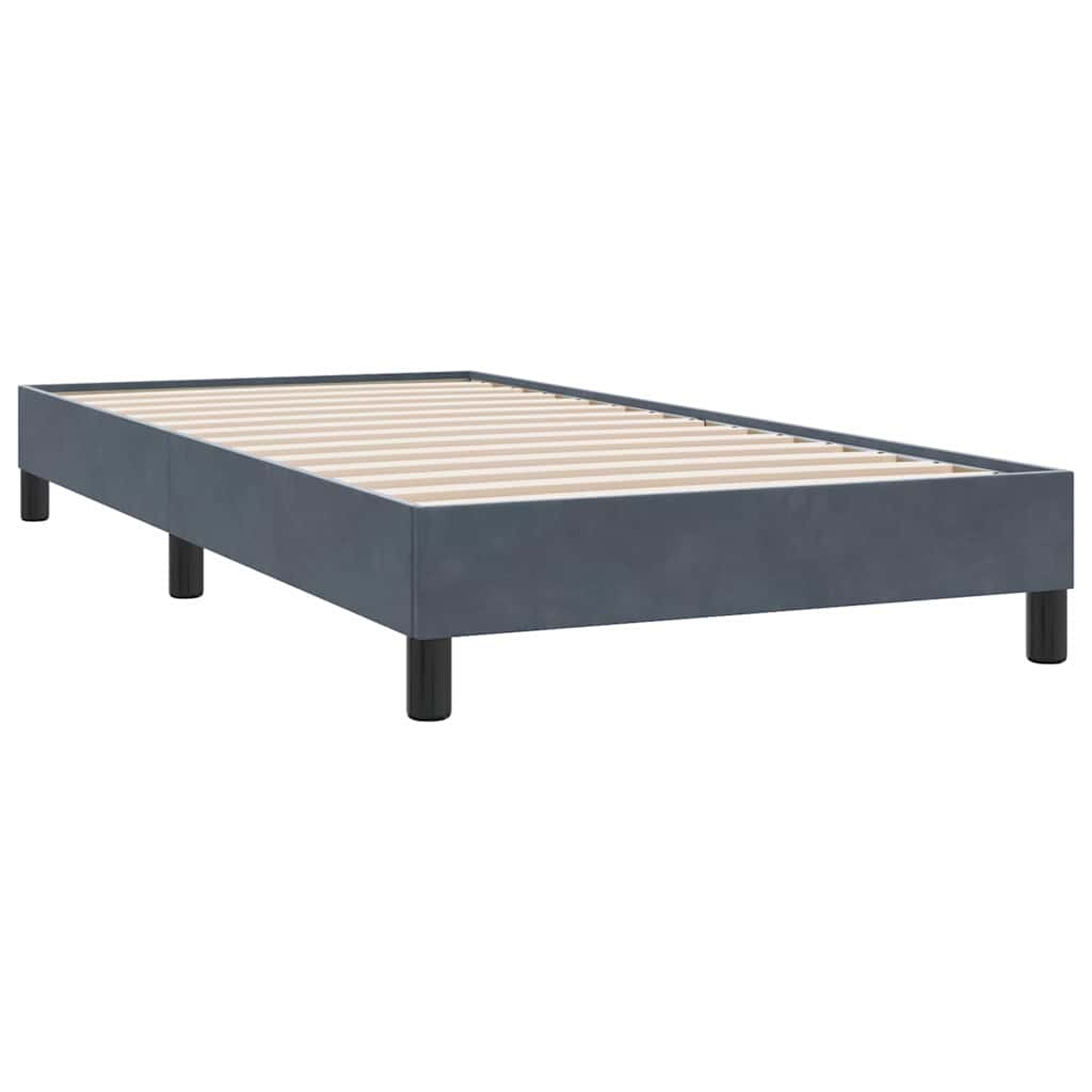 vidaXL Boxspringbett ohne Matratze Dunkelgrau 90x210 cm Samt