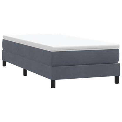 vidaXL Boxspringbett ohne Matratze Dunkelgrau 90x210 cm Samt