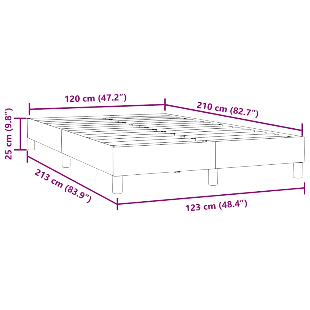 Boxspringbett ohne Matratze Dunkelgrau 120x210 cm Samt