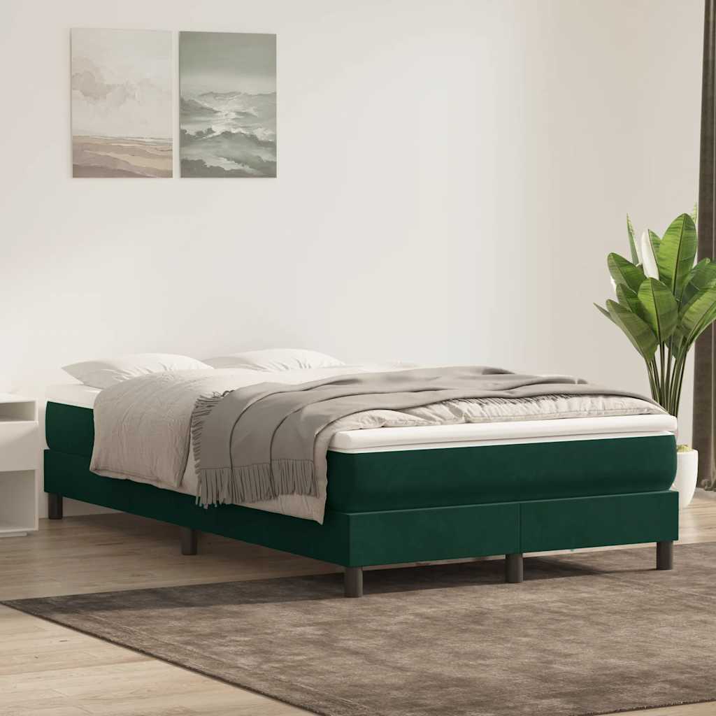 vidaXL Boxspringbett ohne Matratze Dunkelgrün 120x210 cm Samt