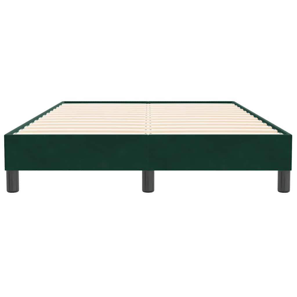 vidaXL Boxspringbett ohne Matratze Dunkelgrün 120x210 cm Samt