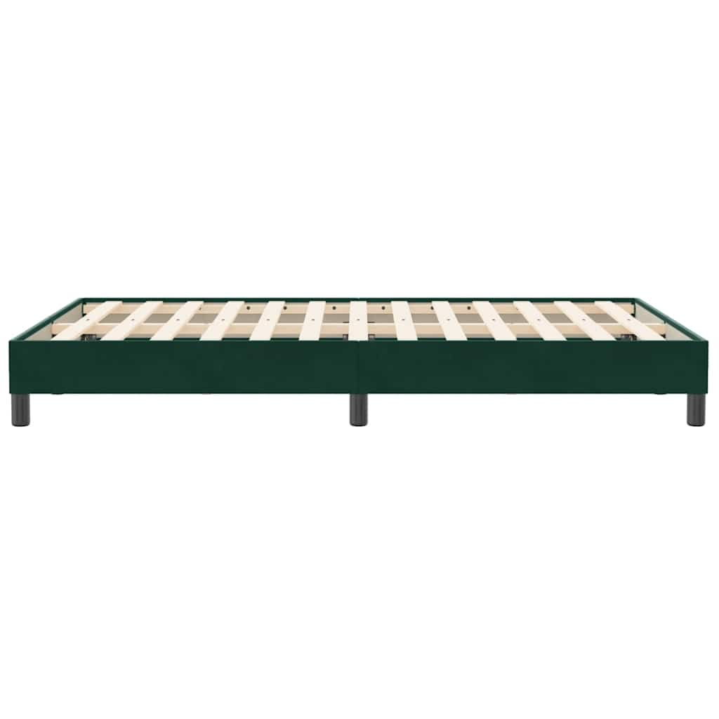 vidaXL Boxspringbett ohne Matratze Dunkelgrün 120x210 cm Samt
