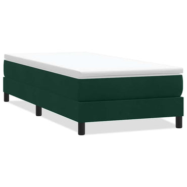 vidaXL Boxspringbett ohne Matratze Dunkelgrün 80x220 cm Samt