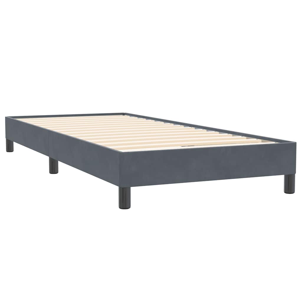 vidaXL Boxspringbett ohne Matratze Dunkelgrau 90x220 cm Samt