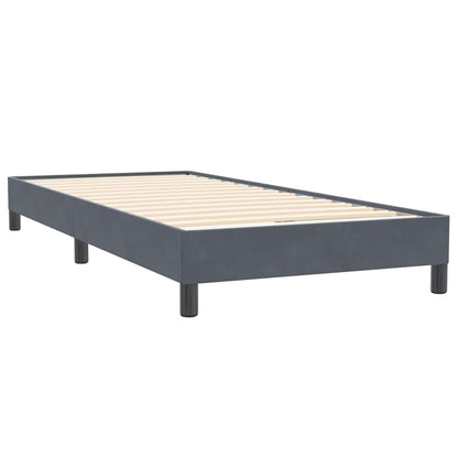 vidaXL Boxspringbett ohne Matratze Dunkelgrau 90x220 cm Samt