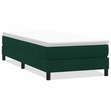 vidaXL Boxspringbett ohne Matratze Dunkelgrün 90x220 cm Samt