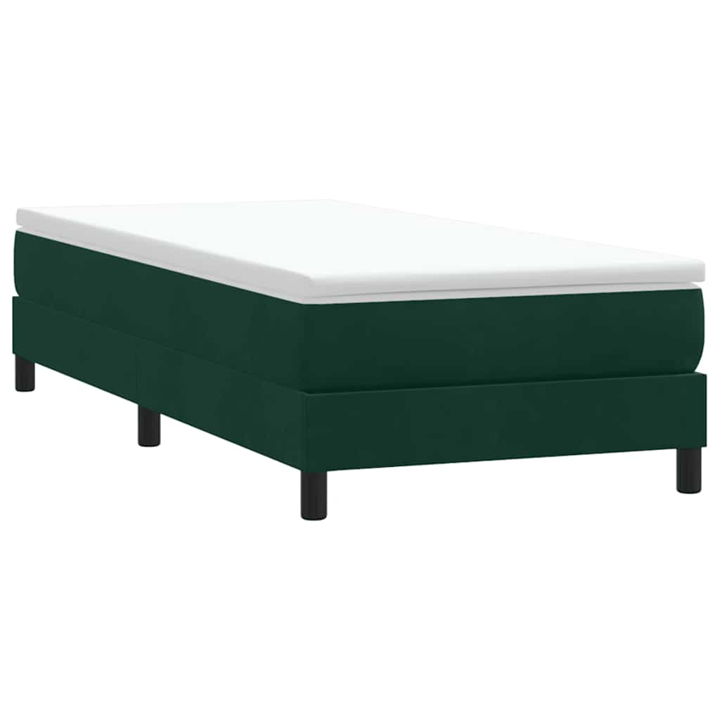 vidaXL Lit coffre sans matelas Vert foncé 90x220 cm Velours