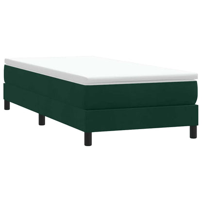 vidaXL Lit coffre sans matelas Vert foncé 90x220 cm Velours