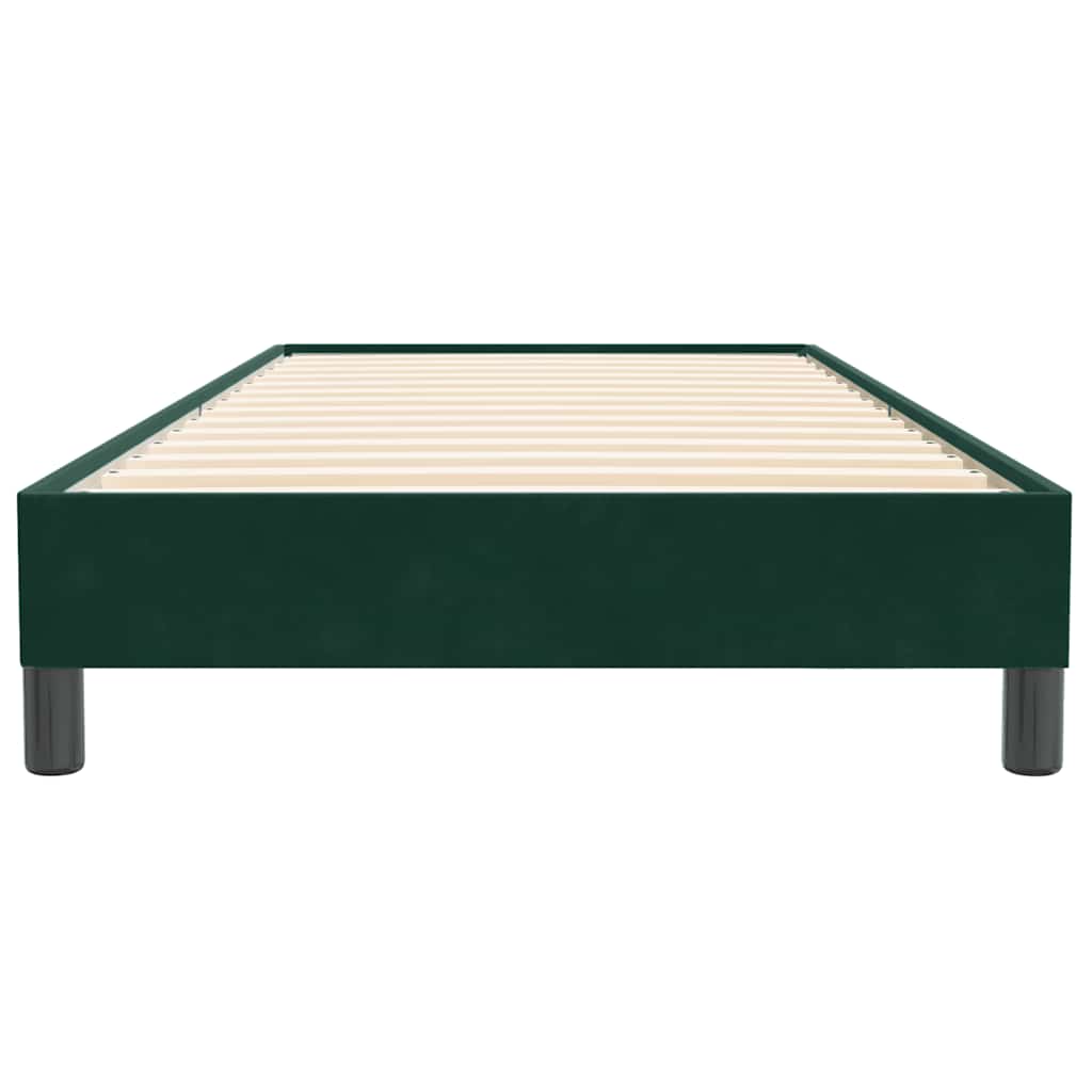 vidaXL Lit coffre sans matelas Vert foncé 90x220 cm Velours