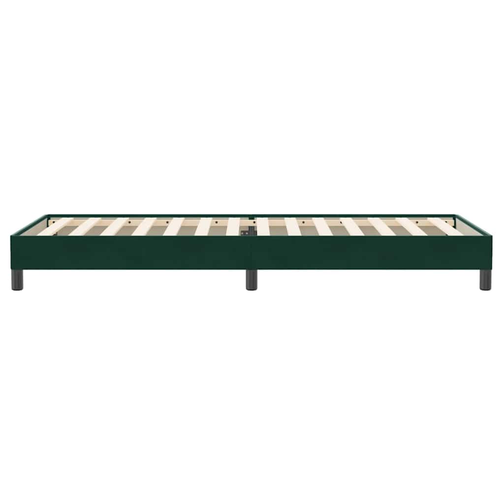 vidaXL Lit coffre sans matelas Vert foncé 90x220 cm Velours