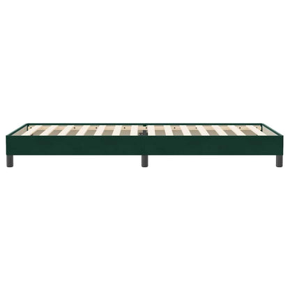 vidaXL Lit coffre sans matelas Vert foncé 90x220 cm Velours