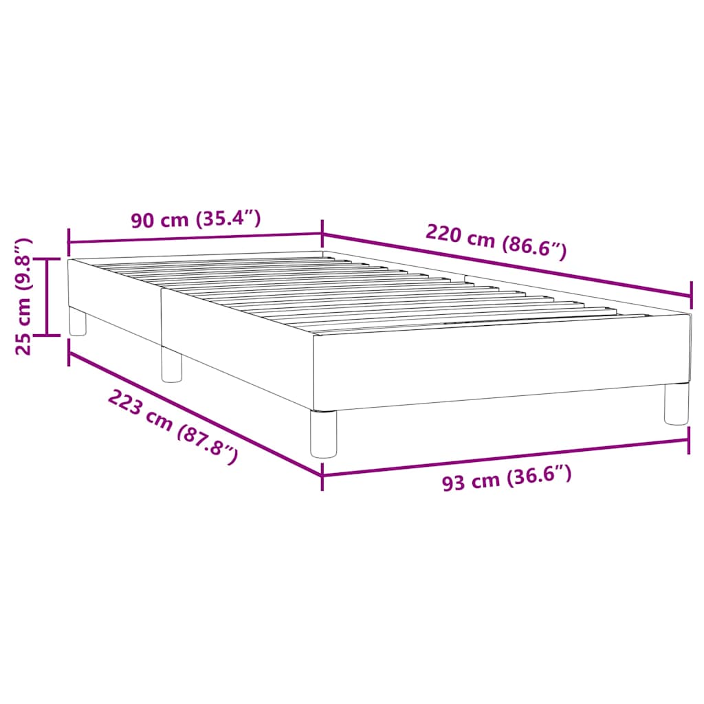 vidaXL Lit coffre sans matelas Vert foncé 90x220 cm Velours